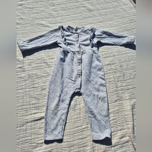 H&M White With Black Dots 1 Piece Romper Long Sleeve 18-24 Months